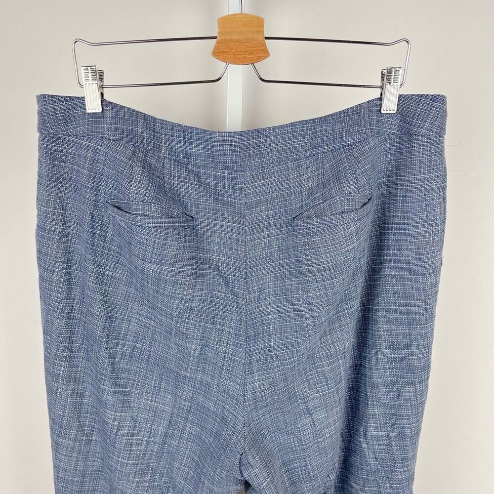 TALBOTS Size 16 Flat Front Trousers Pants Tweedy Woven Fabric Lined Blue - Picture 5 of 9